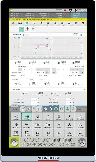 Tactum screenshot on new Negri Bossi NOVA eT machines  