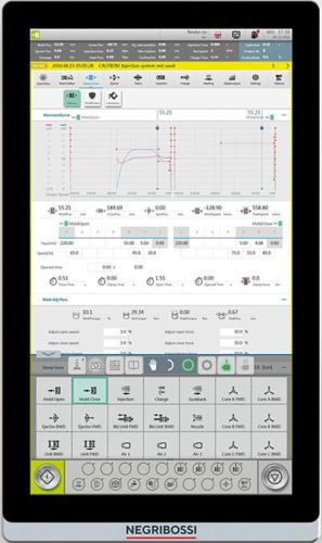 Uno screenshot del nuovo controllo Tactum montato sulle macchine elettriche Negri Bossi